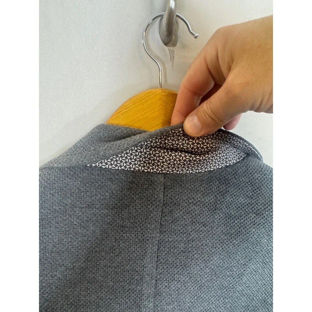 Banana Republic Mens 42R Gray Knit Blazer Sport Coat Cotton Textured 186113-00 - Picture 4 of 12